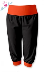 Be MaaMaa Sportovní 3/4 legíny CAPRI - černé/oranž, vel. L/XL