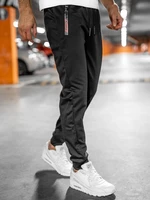 Czarne spodnie męskie dresowe Denley JX9515