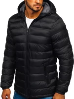 Čierna pánska prešívaná športová zimná bunda Bolf JP1101
