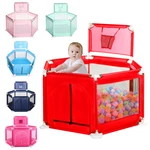 2 in 1 6-Sided Baby Playpen with ball frame Toddler Children Play Yardsfor Children Under 36 Months Tent Basketball Cour