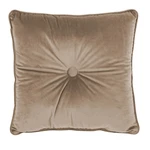 Svetlohnedý vankúš Tiseco Home Studio Velvet Button, 45 x 45 cm