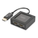 Digitus DS-45403 2 porty DisplayPort splitter kovový ukazovateľ, pripravené pre Ultra HD, s hliníkovým krytom 4096 x 216