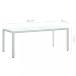 Záhradný stôl biely polyratan Dekorhome 190x90x75 cm,Záhradný stôl biely polyratan Dekorhome 190x90x75 cm