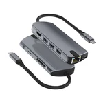 Mechzone 8 in 1 Type-C Docking Station USB-C Hub Splitter Adapter with USB3.0 USB-C PD 100W 4K HDMI RJ45 1000Mbps LAN Et