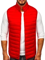 Červená pánská prošívaná vesta bez kapuce Bolf LY32