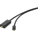 USB / Mini-DisplayPort kabel Renkforce [1x USB-C™ zástrčka - 1x mini DisplayPort zástrčka] černá 1.00 m