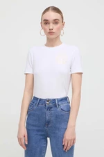 Tričko Versace Jeans Couture dámsky, biela farba, 76HAHT02 CJ03T