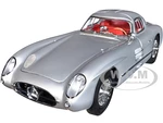 1955 Mercedes-Benz 300 SLR "Uhlenhaut Coupe" Silver with Red Interior 1/18 Diecast Model Car by CMC