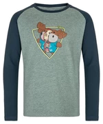 Blue-green boys' cotton T-shirt with long sleeves Kilpi SONIER