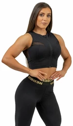 Nebbia Compression Push-Up Top INTENSE Mesh Black/Gold S Fitness T-Shirt