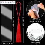 15Pcs Blank Clear DIY Unfinished Book Markers Rectangle Acrylic Bookmark With Colorful Tassels Ornaments Crafts Decors