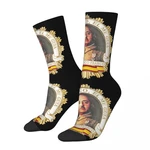 Cool Retro Spain Leader Lockedge Basketball Socks Polyester Long Socks for Unisex Breathable