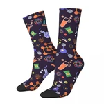 Winter Warm Retro Unisex Chemistry Science Pattern Socks Non-slip Basketball Socks