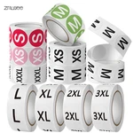 Wholesale Stock Paper Self-Adhesive Size Labels for Clothing Garment Shoes Size Sticker Tags Sticker Size Label Xs/S/M/L/Xl Size
