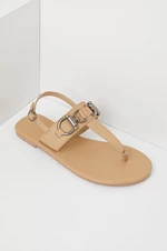 Kožené sandály Answear Lab Dámské, béžová barva