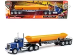 Peterbilt 379 Truck with Side Dump Blue and Yellow "Long Haul Truckers" Series 1/32 Diecast Model by New Ray
