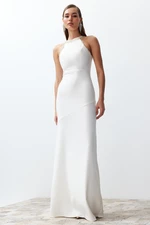 Trendyol Bridal White Woven Shiny Jewelled Long Wedding/Wedding Night Evening Dress