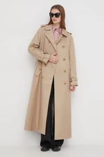 Trenčkot Lauren Ralph Lauren dámsky, béžová farba, prechodný, oversize, 297936854