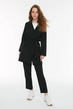 Trendyol čierny opaskový sako-nohavice tkaný oblek