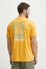 Bavlnené tričko Napapijri S-Boyd pánske, oranžová farba, s potlačou, NP0A4HQFY1J1