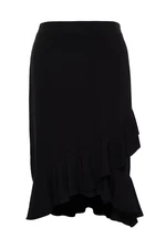 Trendyol Curve Black Midi Woven Skirt