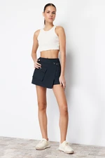 Trendyol Navy Blue Pocket Detailed Woven Short Skirt