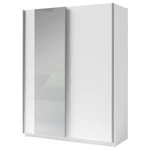 Šatní skříň se zrcadlem SPLIT bílá, šířka 180 cm