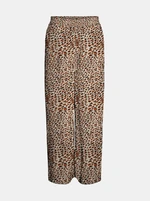 Beige patterned cropped wide trousers Noisy May Fiona - Women's
