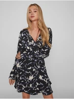 Black women's patterned wrap dress VILA Daya - Women's