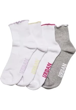 Vícebarevné holčičí ponožky s malým okrajem 4-balení vícebarevné