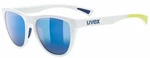 UVEX ESNLT Spirit White Mat/Mirror Blue Occhiali da ciclismo