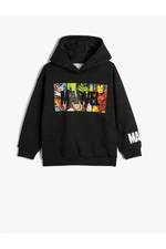 Koton Marvel Hooded Sweatshirt Licensed Long Sleeve Raspberry