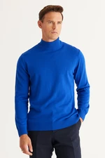 ALTINYILDIZ CLASSICS Men's Saks Anti-Pilling Standard Fit Normal Cut Half Turtleneck Knitwear Sweater.