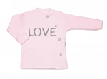 Baby Nellys Bavlněná košilka Love zapínání bokem - růžová, vel. 56 (1-2m)
