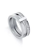 Viceroy Třpytivý ocelový prsten s kubickými zirkony Chic 1393A01 54 mm