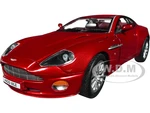 2005 Aston Martin V12 Vanquish RHD (Right Hand Drive) Toro Red Mica Metallic with Red Interior 1/18 Diecast Model Car by Auto World