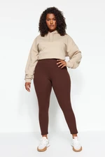 Trendyol Curve Brown Fleece Knitted Tights