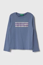Dětské bavlněné tričko s dlouhým rukávem United Colors of Benetton