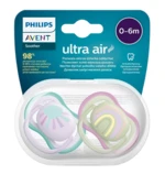 PHILIPS AVENT Šidítko Ultra air Obrázek 0-6m dívka (duha) 2 ks