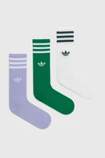 Ponožky adidas Originals 3-pak fialová farba, IU2655