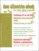 DUO 4-5/2024 Preddavky FO, Minimálna daň PO