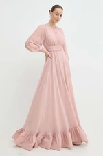 Šaty Nissa ružová farba, maxi, áčkový strih, RS14870