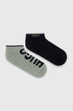 Ponožky HUGO 2-pack pánské, zelená barva, 50468102