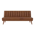 Pomarańczowa rozkładana sofa z imitacji skóry 173 cm Brittany – Novogratz