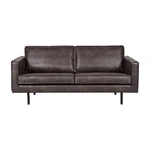 Czarna sofa z obiciem ze skóry z recyklingu BePureHome Rodeo, 190 cm