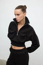 VATKALI Cropped sweatshirt with pockets