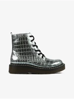 Richter Girly Ankle Boots in Silver with Animal Pattern Rich - Girls
