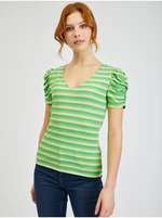 Orsay Yellow-Green Womens Striped T-Shirt - Women