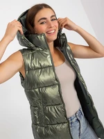 Dark green winter quilted vest