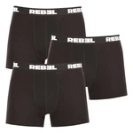 3PACK Men's Boxer Shorts Nedeto Rebel Black